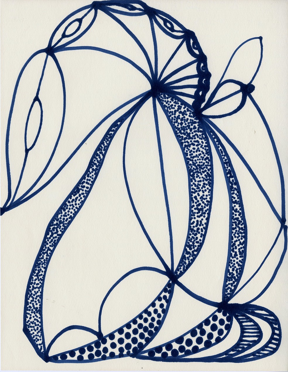 "Botanical Growth," by Andrea Ferrigno. Marker on paper, 2028. (andreaferrigno.com)